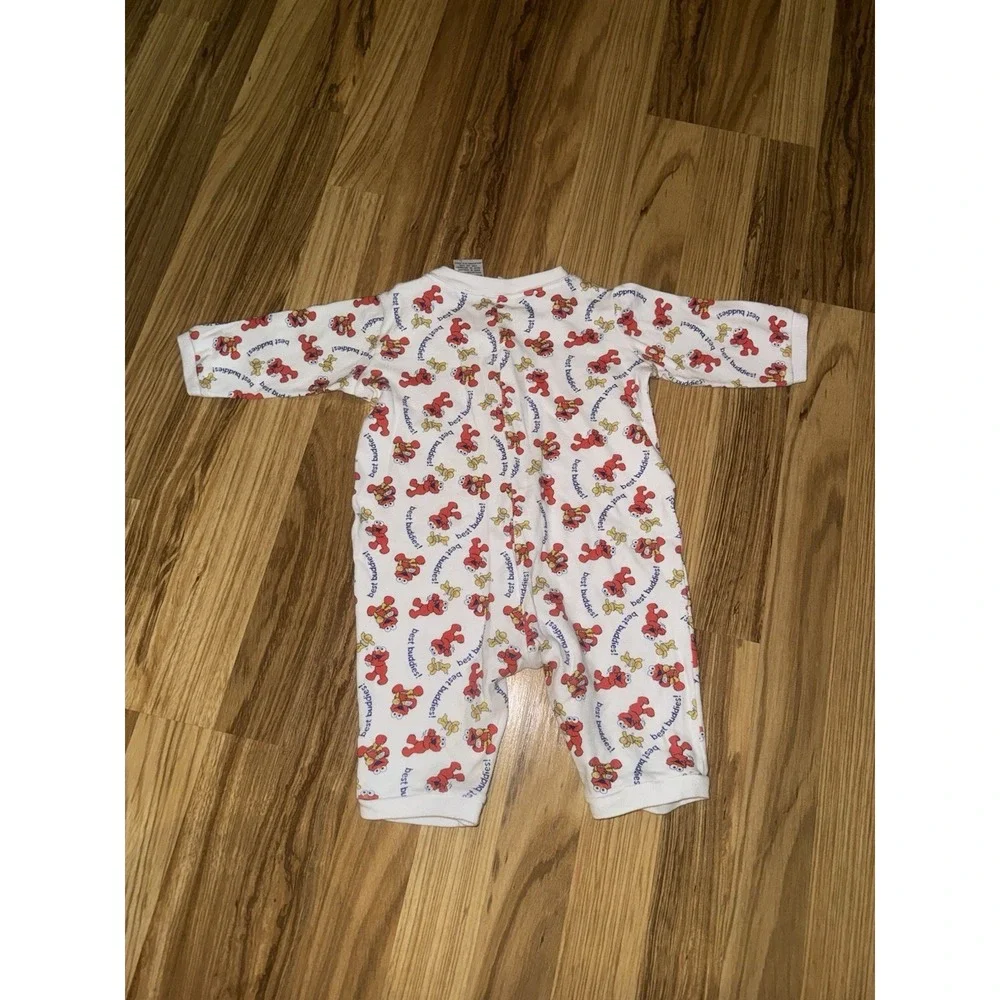 VTG Sesame Street Elmo Romper 6/9 Months‎ 6/9M Snap One Piece Long Sleeve
